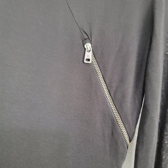 McQ by Alexander McQueen Long Sleeve Asymmetrical Dress Zipper Black Size Small - Picture 7 of 11